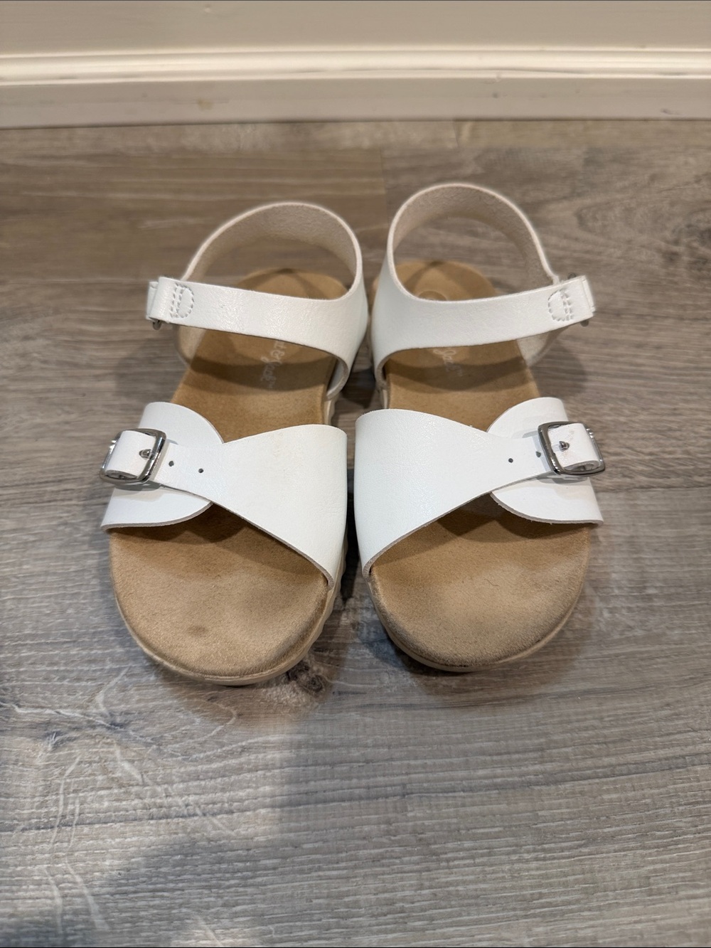 Cat & Jack White Buckle Strap Kids Sandals